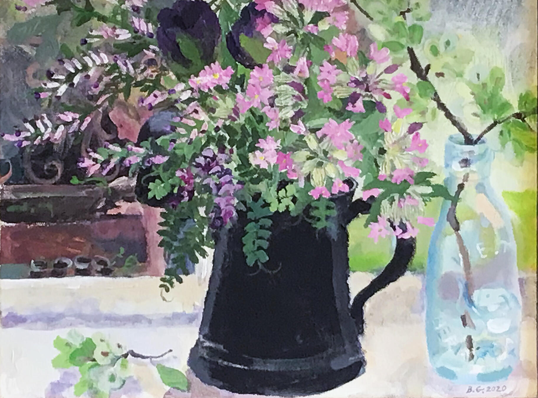 Fumitory and Red Campion. 30 x 40cm