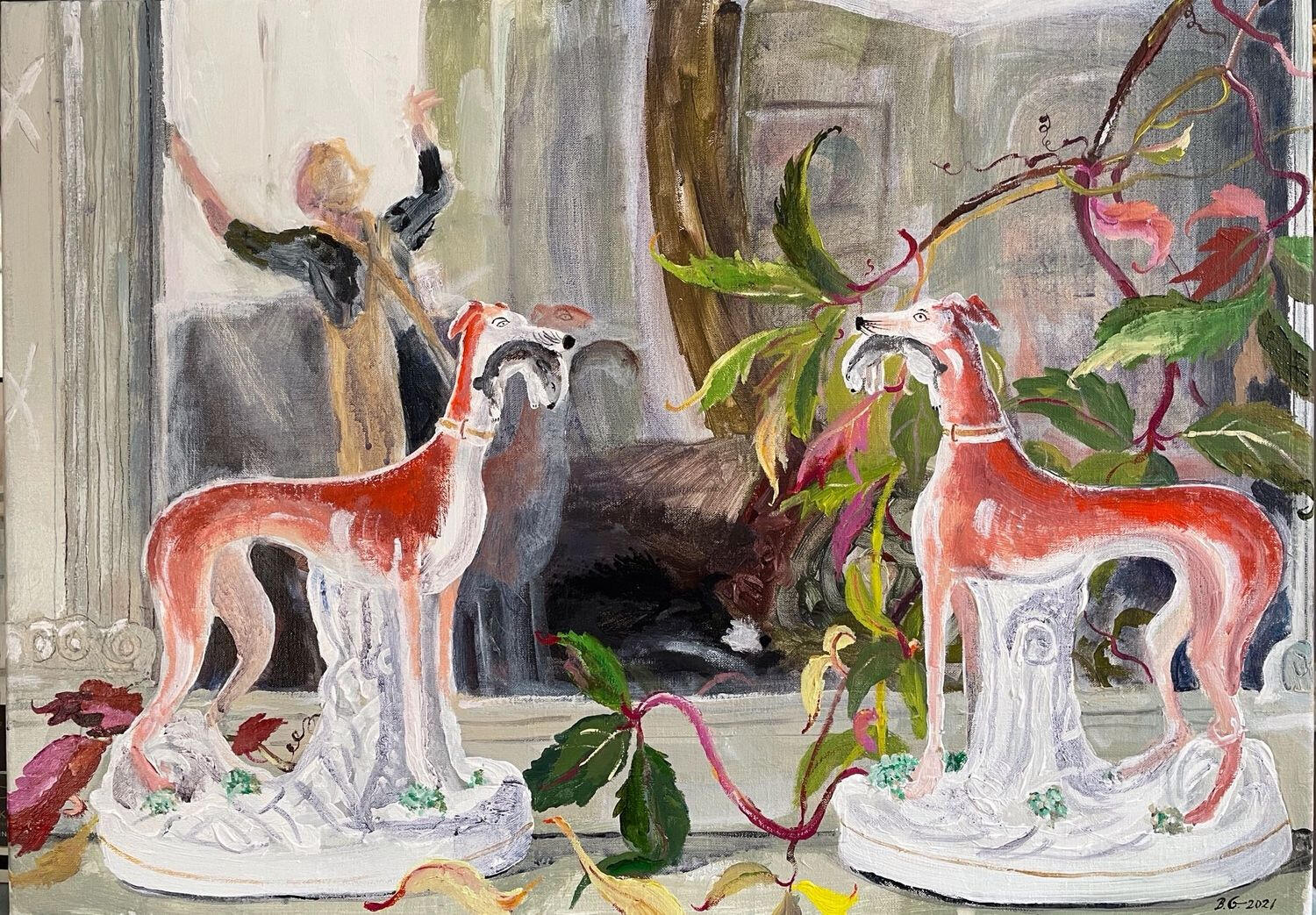 Opening the Shutters. 50 x 70cm